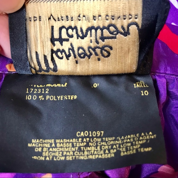 Vintage Purple Midi Skirt, Abstract Pattern, 1980s, Silky Fabric, Size 8 - Picture 5 of 8